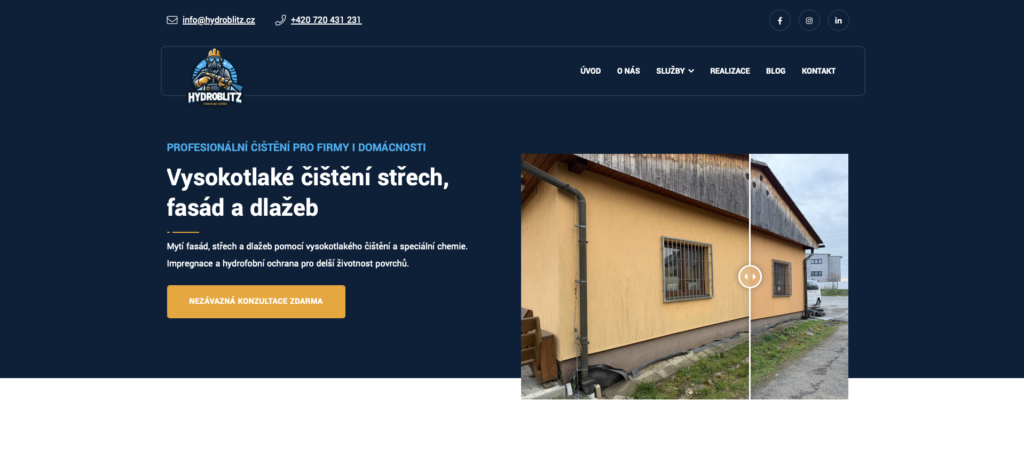 Spustili jsme nový web | HydroBlitz – vysokotlaké čištění Morava a Slezsko